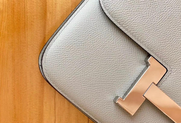 Hermes 4Z Gris Mouette Constance 18 Epsom bag with Palladium Hardwares