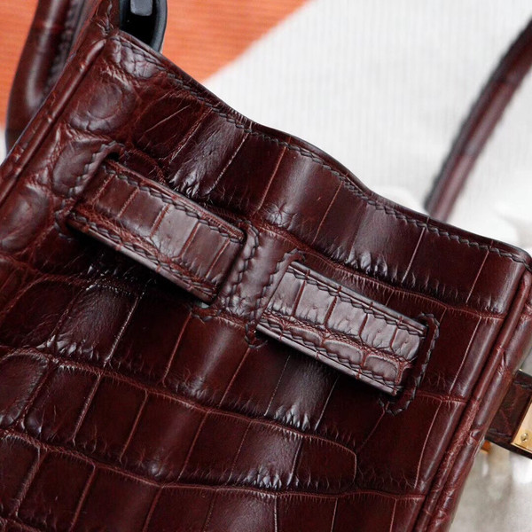 Hermes Chocolate Birkin 30 in Niloticus Crocodile with Palladium hardware