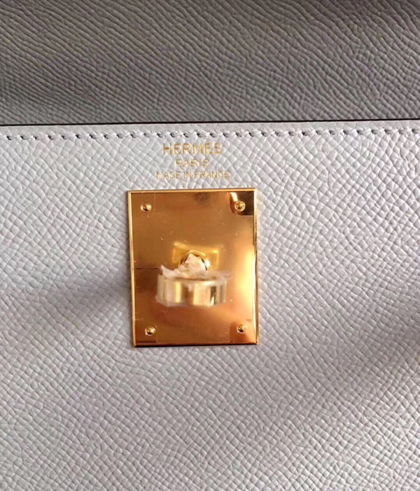 Hermes  Blue Glacier Kelly 20 Epsom  Gold Hardware