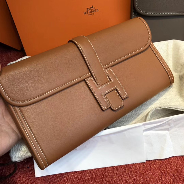 Hermes Gold Jige Elan clutch