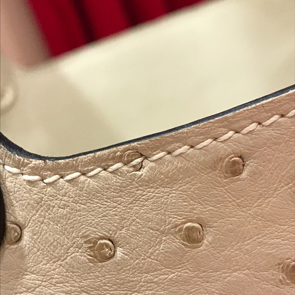 Hermes  Picotin Lock 23 Ostrich Leather Bag 3C Wool