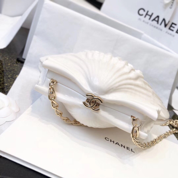 Chanel  Limited Edition shell plexiglass clutch 2019