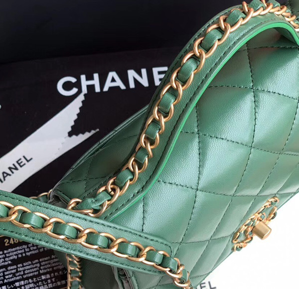 Chanel Flap Bag With Top Handle AS0970 Green
