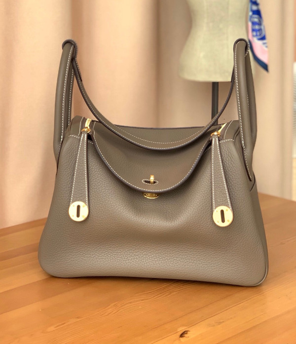 Hermes Lindy 30 Etoupe Togo Gold Hardware