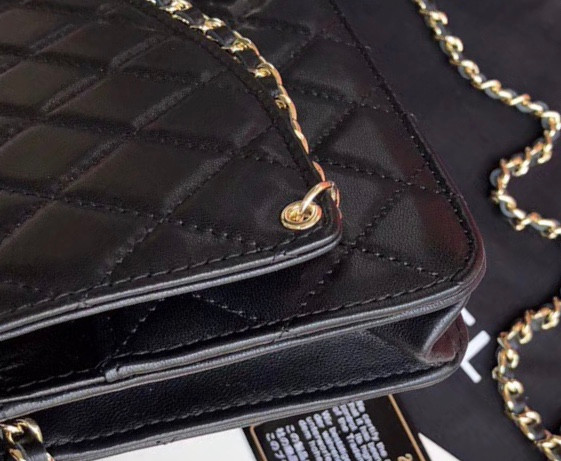 Chanel Wallet On Chain with charm Black