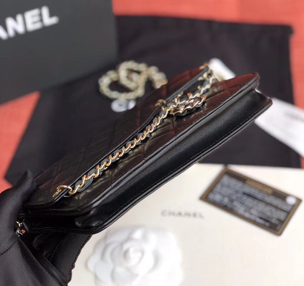 Chanel Wallet On Chain with charm Black