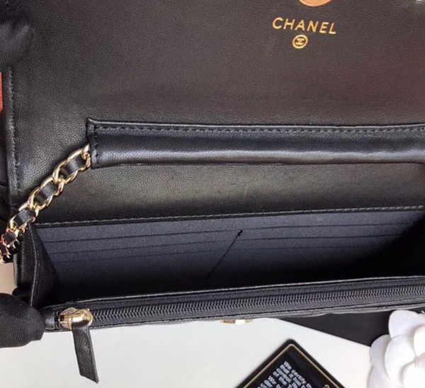 Chanel Wallet On Chain with charm Black