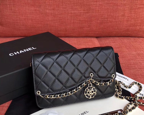 Chanel Wallet On Chain with charm Black