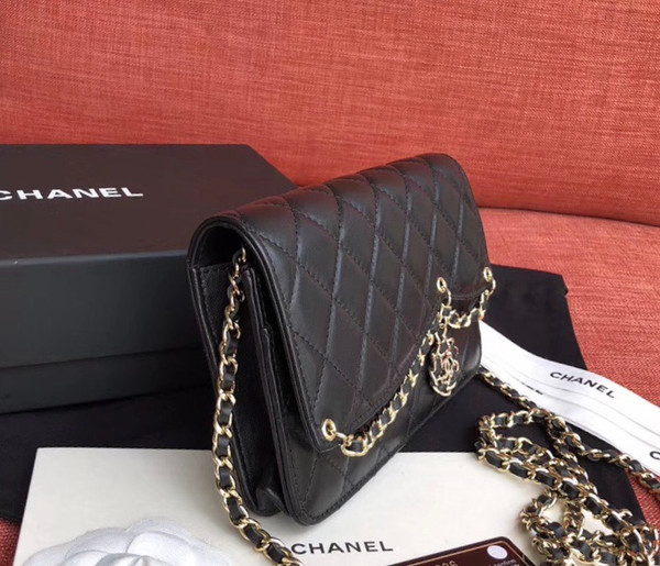 Chanel Wallet On Chain with charm Black