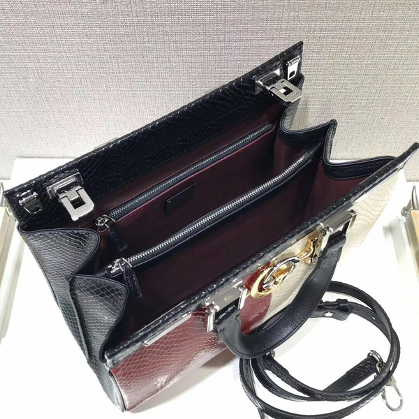 Gucci Zumi python medium top handle bag