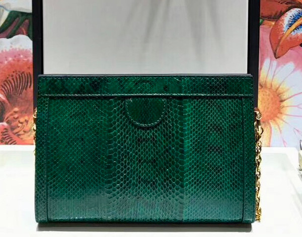 Gucci Ophidia small snakeskin shoulder bag Green
