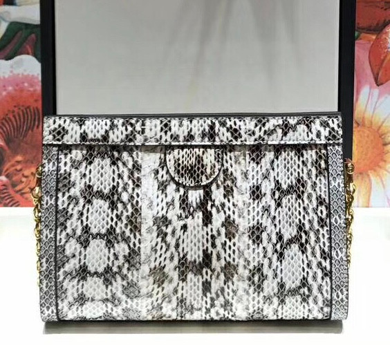 Gucci Ophidia small snakeskin shoulder bag Grey