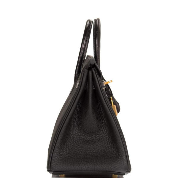 Hermès Black Matte Alligator/Togo Birkin Touch 25cm Gold Hardware