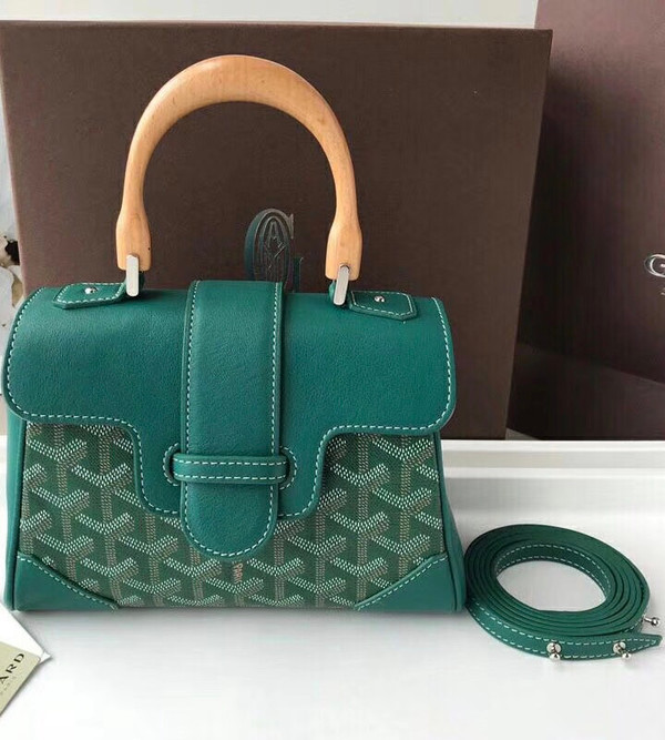 Goyard Saigon Mini  Leather Cross Body Bag Green
