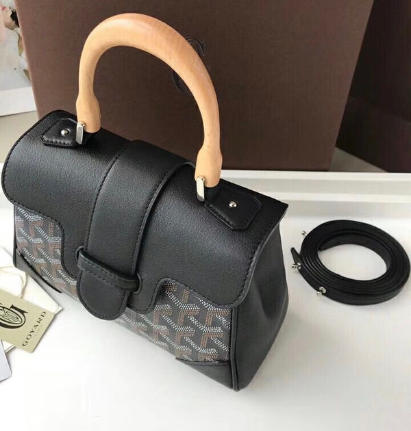 Goyard Saigon Mini  Leather Cross Body Bag Black