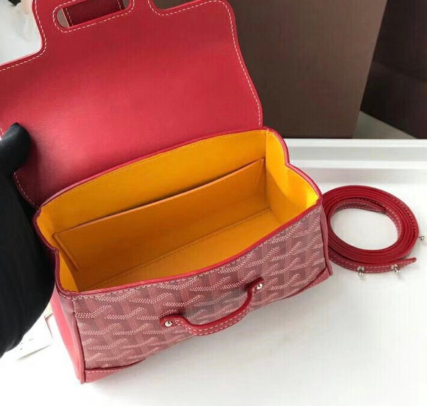 Goyard Saigon Mini  Leather Cross Body Bag Red