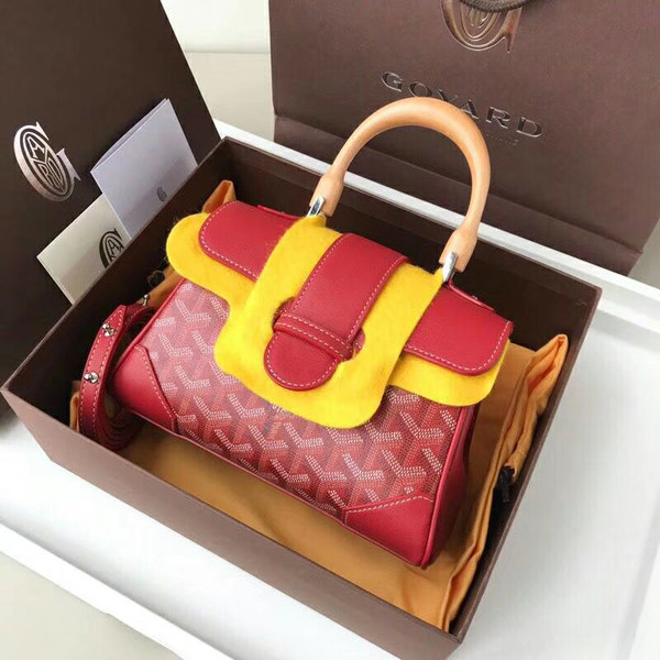 Goyard Saigon Mini  Leather Cross Body Bag Red
