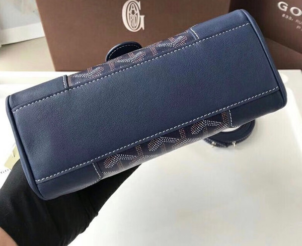 Goyard Saigon Mini  Leather Cross Body Bag Navy