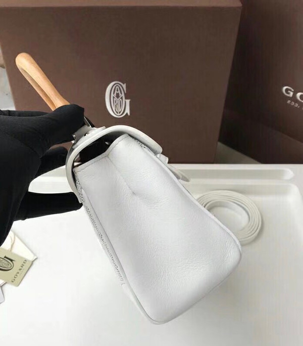 Goyard Saigon Mini  Leather Cross Body Bag White
