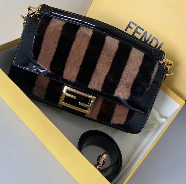 Fendi Multicolour, patent leather and sheepskin bag
