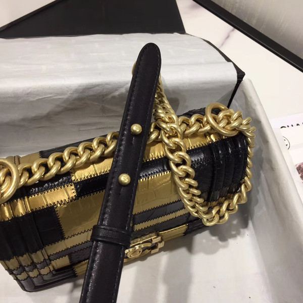 Chanel Crocodile & Python  Embossed Calfskin Small Boy Chanel handbag