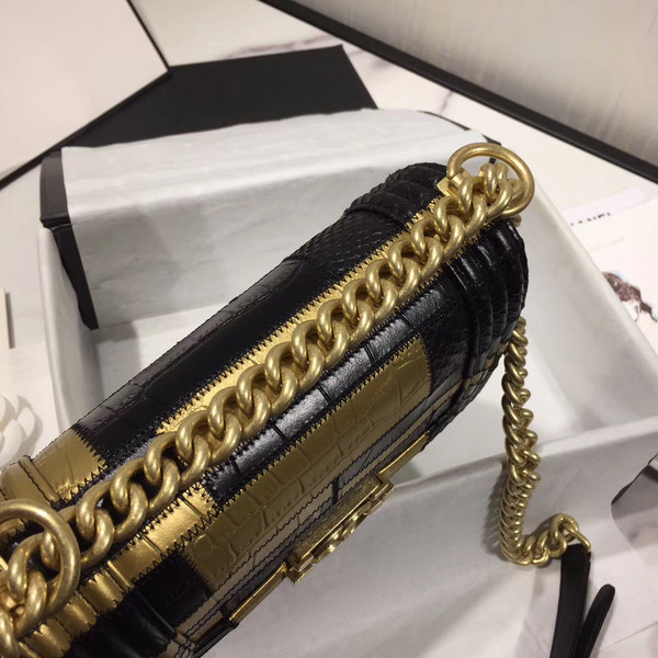 Chanel Crocodile & Python  Embossed Calfskin Small Boy Chanel handbag