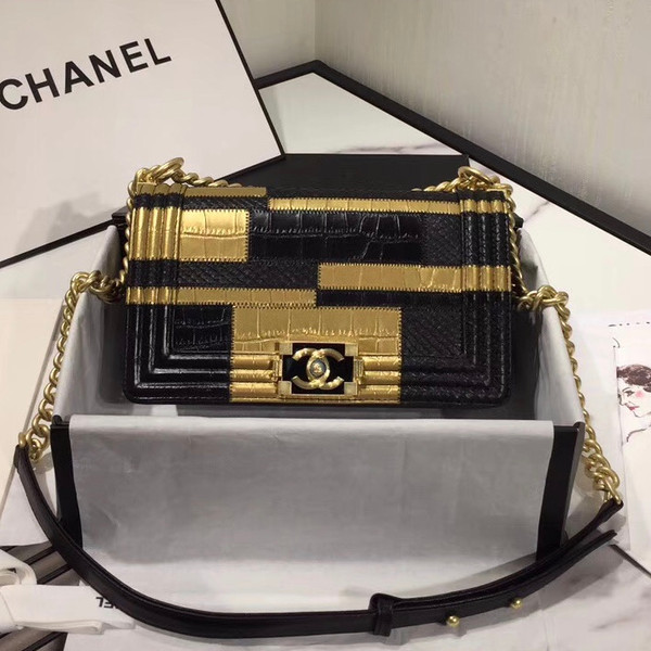 Chanel Crocodile & Python  Embossed Calfskin Medium Boy Chanel handbag