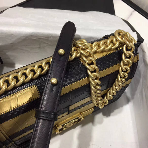Chanel Crocodile & Python  Embossed Calfskin Medium Boy Chanel handbag