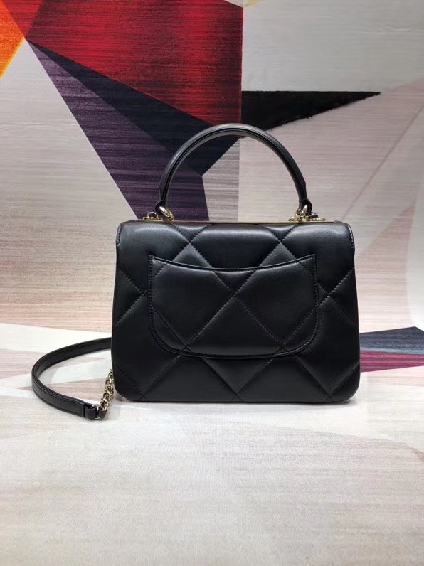 Chanel Small Flap Bag With Top Handle A92236 Black