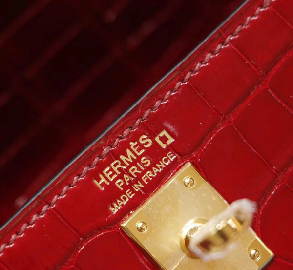 Hermes Ruby Alligator Kelly 28