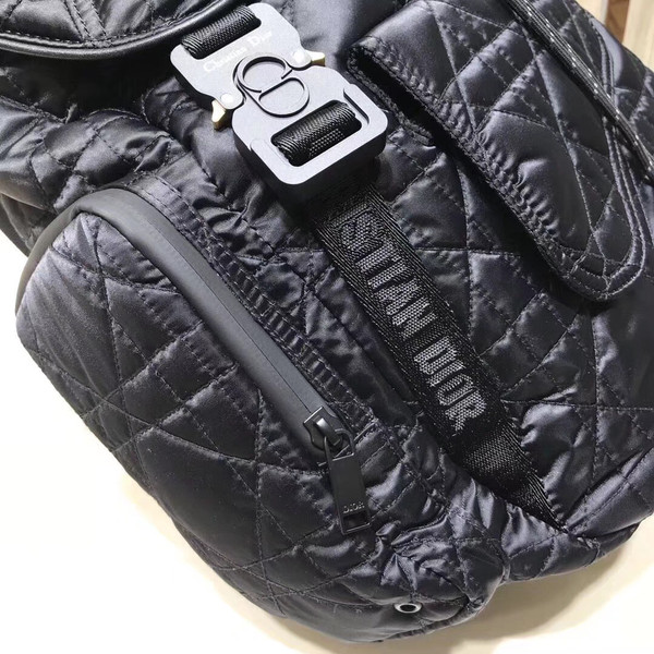 Christian Dior SADDLE BACKPACK IN BLACK NYLON