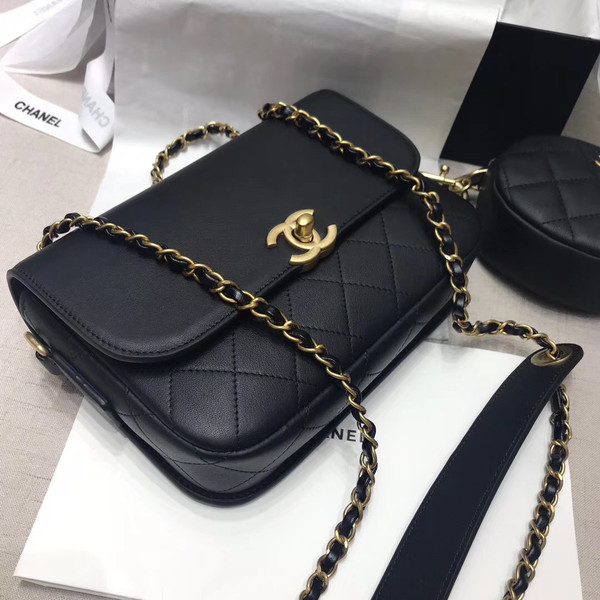 CHANEL Flap Bag & Coin Purse Black