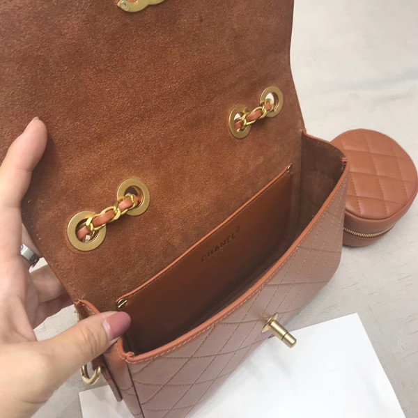 CHANEL Flap Bag & Coin Purse Beige