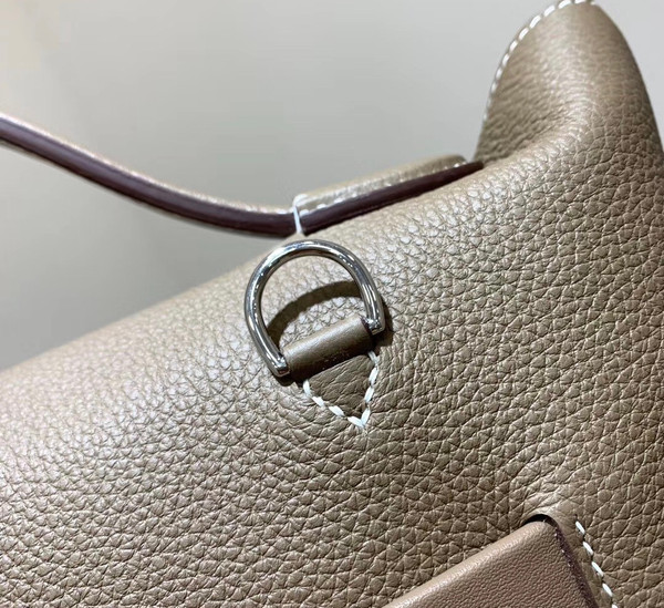 Hermes Kelly 24/24 Etoupe Swift & Togo Leather with Palladium Hardware