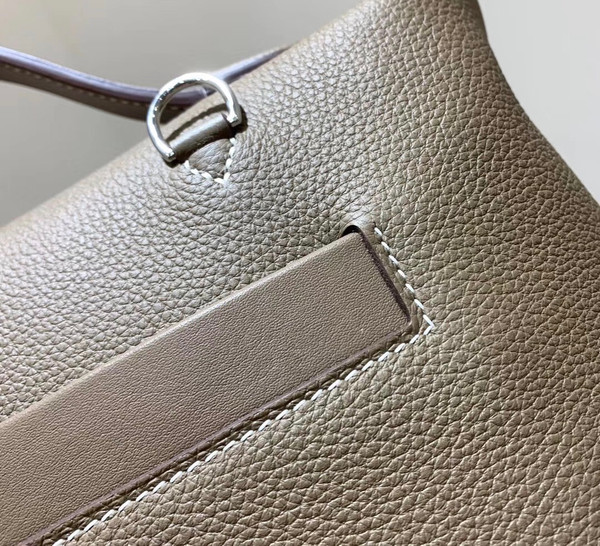 Hermes Kelly 24/24 Etoupe Swift & Togo Leather with Palladium Hardware