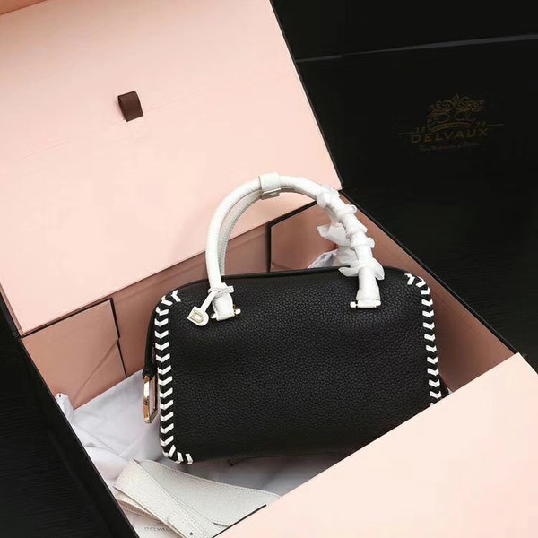DELVAUX Limited Edition Cool Box Leather Satchel Black & White