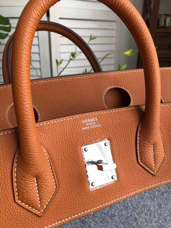 Hermes Birkin 40 Bag HAC Gris Moyen Grey Todoo Feutre Gold Togo Palladium