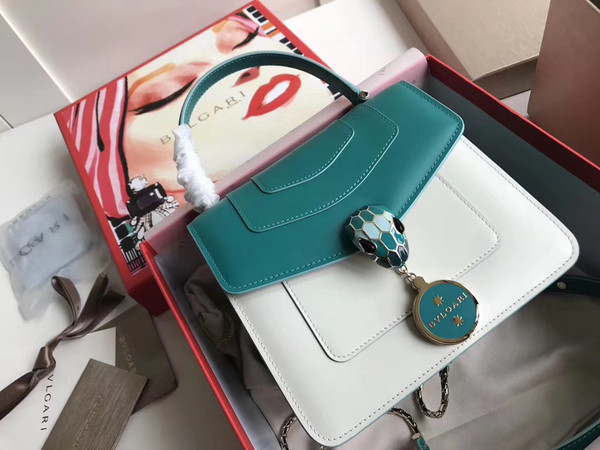 BVLGARI Limited Edition Serpenti Forever leather shoulder bag Green