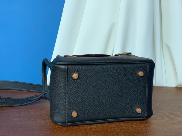 Hermes Mini Lindy 20cm Bag Vert foncé Togo Leather Gold Hardware