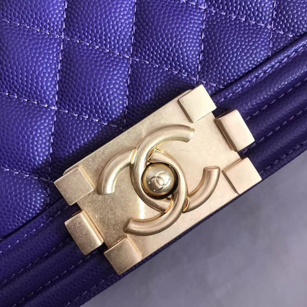 Chanel Small Purple BOY CHANEL Handbag  with gold-tone hardware