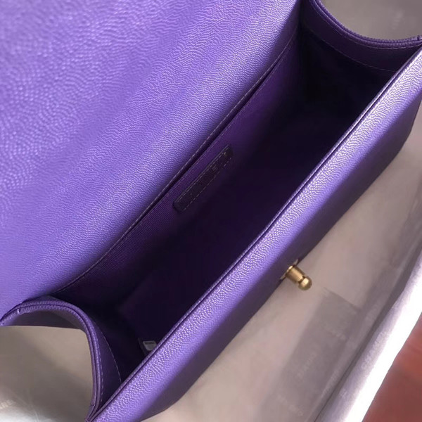 Chanel Small Purple V Stitch BOY CHANEL Handbag  with gold-tone hardware