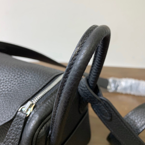 Hermes Mini Lindy 20cm Bag Black Epsom Leather Palladium  Hardware