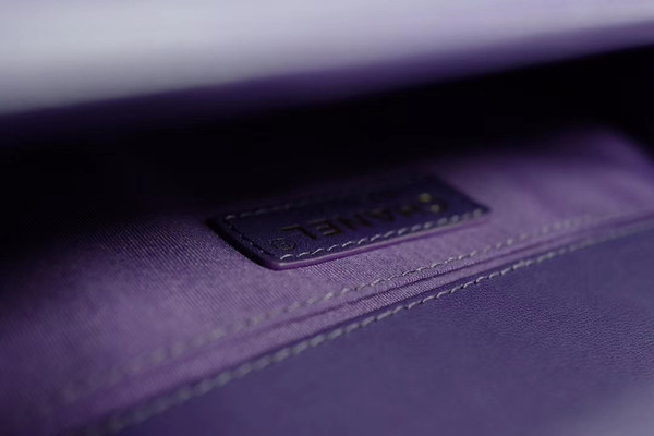 Chanel Purple Medium Chevron Boy Bag