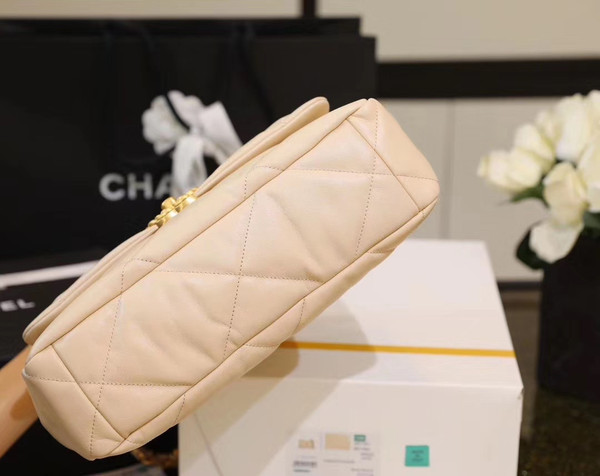 CHANEL 19 Large Flap Bag Light Beige
