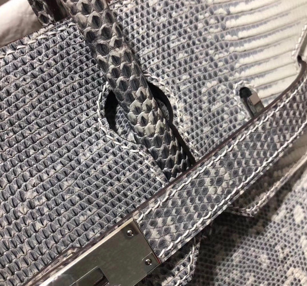 Hermes Rare SHINY OMBRÉ SALVATOR LIZARD BIRKIN 30 WITH PALLADIUM HARDWARE