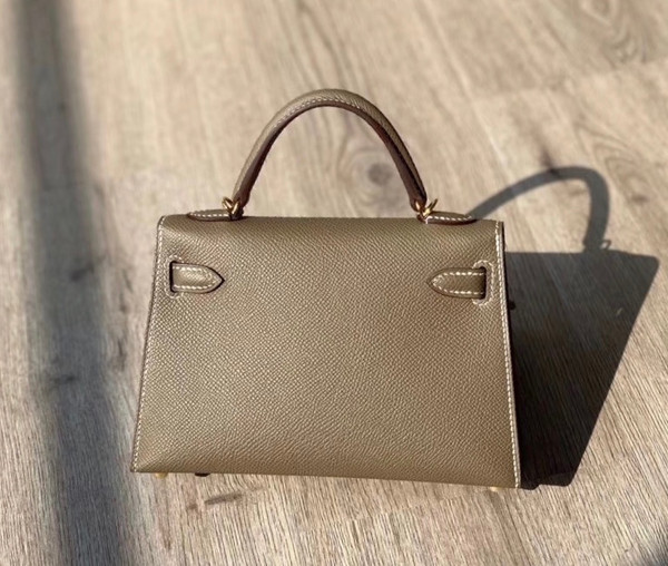 Hermes Etoupe Mini Kelly II 20 Epsom Gold Hardware