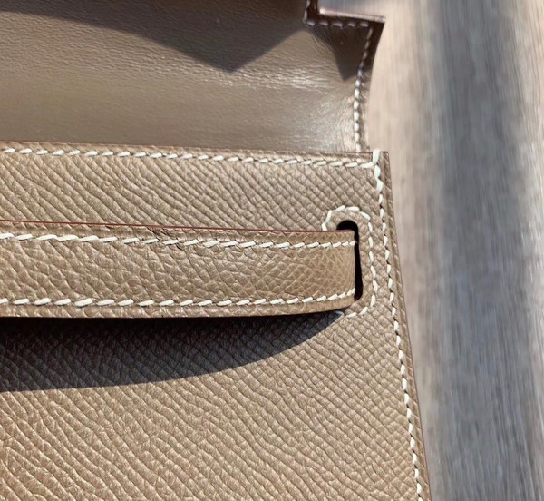 Hermes Etoupe Mini Kelly II 20 Epsom Gold Hardware