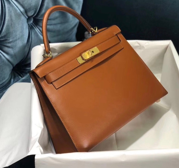 Hermès Caramel Kelly 28 Box Leather Gold Hardware