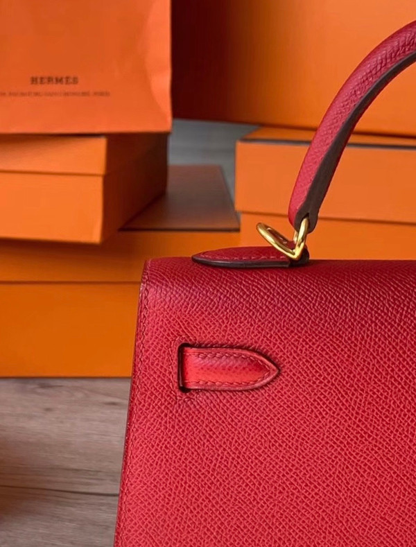 Hermes Red Kelly 25 cm Epsom Gold Hardware
