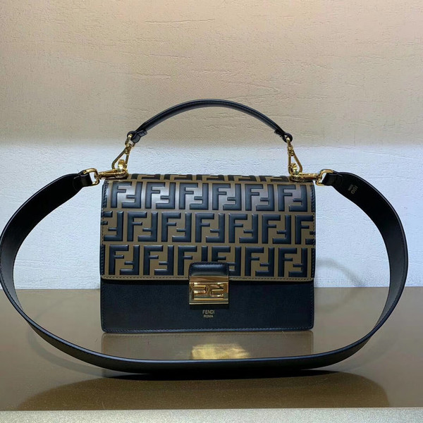 Fendi KAN U Black leather bag